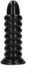 Ouch! Dop Anal Spiral Force cu Ventuza, PVC, Negru, 26 cm