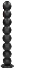 Ouch! Bile Anale Balls of Lust cu Ventuza, PVC, Negru, 55 cm