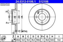 ATE Disc frana ATE 24.0312-0106.1 (24.0312-0106.1)