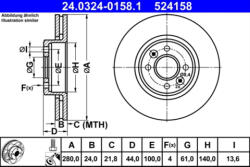 ATE Disc frana ATE 24.0324-0158.1 (24.0324-0158.1)