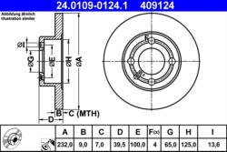 ATE Disc frana ATE 24.0109-0124.1 (24.0109-0124.1) - turbochic