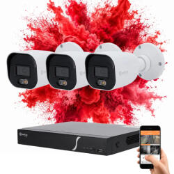 SAFIRE 3 biztonsági kamerás IP kamera rendszer 8MP színes éjszakai képpel (SAFIRE-IP-8MP-IPB080A-03)