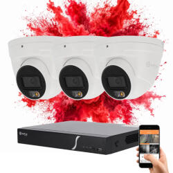 SAFIRE 3 dome biztonsági kamerás IP kamera rendszer 6MP színes éjszakai képpel (SAFIRE-IP-6MP-IPT020A-03)
