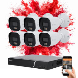 SAFIRE 6 biztonsági kamerás IP kamera rendszer 6MP színes éjszakai képpel (SAFIRE-IP-6MP-IPB080A-06)