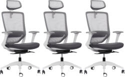 Mercury 3PACK Ergonomikus irodai szék SWIFT szürke műanyag, sötétszürke szövet (3 db)