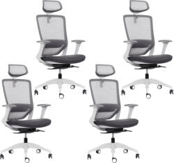 Mercury 4PACK Ergonomikus irodai szék SWIFT szürke műanyag, sötétszürke szövet (4 db)