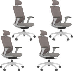 Mercury 4PACK SWIFT ergonomikus irodai szék, szürke műanyag, világosszürke szövet (4 db)