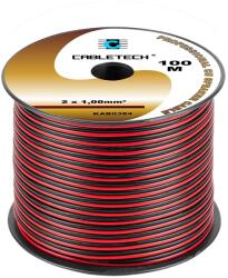 Cabletech Réz hangszórókábel piros-fekete 2x1mm2 ár/méter (KAB0384-M)
