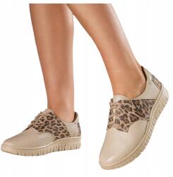 Casu Sneakers Bézs Bőr Női Creepers Fűzött Kényelmes Divatos R 36 (7090530000369)