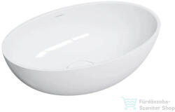 Omnires SHELL M+ 50x32 cm-es pultra ültethető mosdó leeresztő nélkül, fényes fehér SHELL500UNBP (SHELL500UNBP)