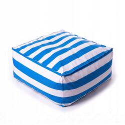 EcoYoung Kerti puff vízálló XL 70x70 fehér-kék csíkos Lengyel Gyártó (stripe-pufa)