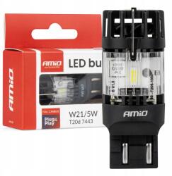 AMiO LumiTec T20D 7443 W21/5W 12V Full Canbus Led izzó, fehér AMIO-04687