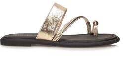VINCEZA Női flip-flop papucs Vinceza 69939 Gd arany bőr flip-flop papucs lábujj díszítéssel (Vinceza 66939 GD)