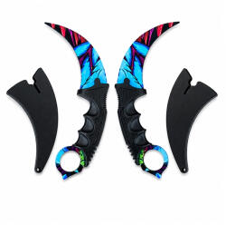 Depox Set doua cutite karambit DEPOX®, 22 cm, multicolor, teaca inclusa (2051)