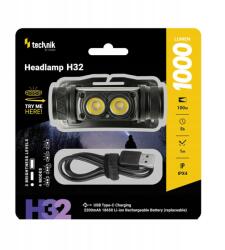Technik MT-H32 újratölthető Led fejlámpa Osram P9, Usb-c, 1000 lumen (145949)