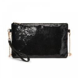 No Label Fekete alkalmi táska lánccal „Donna (K2512-black-HU)