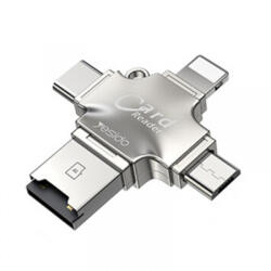 Yesido Cititor Card USB / USB-C / Lightning / microUSB Yesido GS13, microSD, Argintiu - gsmboutique
