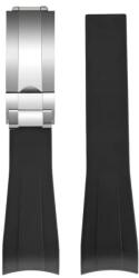  Curea capăt curbat pentru Rolex neagră 20mm cu cataramă