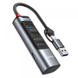 YESIDO Hub USB / USB-C Yesido HB19, 4in1, Gri - gsmboutique