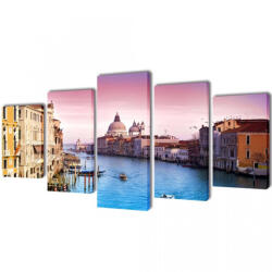VidaXL Set tablouri de perete cu imprimeu Veneția, 200 x 100 cm (241557)