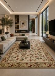 LOTOS Covor Lotos 15075-100, Marime 200 x 300 cm, Bej, Inaltime Fir 8 mm, Antialergic, Polipropilena, Living, Dormitor, Sufragerie, Birou Covor