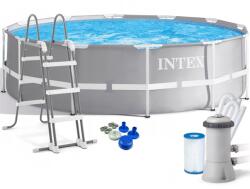 Brius Piscina cadru metalic Intex Prism Frame, 366x99cm, 9.000 litri, cu pompa de filtrare si scara (457-26716NP) Piscina