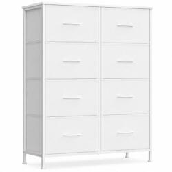 Brius Comoda cu 8 sertare textile cu structura MDF, cadru metalic, stil minimalist, 77x30x95 cm, alb (EZ-LGS124WH01) Comoda