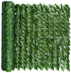 Brius Paravan frunze artificiale pentru gard sau balcon, material PE rezistent UV, 50 cleme incluse, 100x300 cm, verde (GO-L52F)