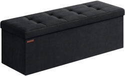 Brius Bancuta pliabila cu spatiu de depozitare, catifea matlasata, 38x110x38 cm, capacitate 300 kg, negru (EZ-LSF277B01)