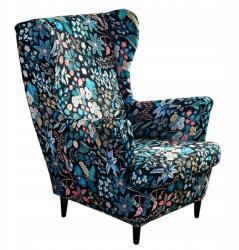 HomeDesign Fotelhuzat, Bútorhuzat, Ajtó, Virágos levelek, Elasztikus anyag, Gépi mosás, Méretek: 95-110 cm hosszúság, 70-80 cm hátsó szélesség, 80-92 cm oldal szélesség (22E_W6)