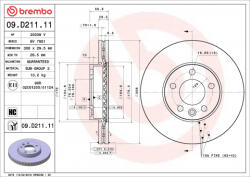 Brembo Disc frana fata BREMBO 09. D211.11 (09.D211.11)