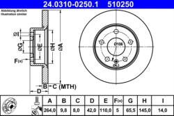 ATE Disc frana ATE 24.0310-0250.1 (24.0310-0250.1)