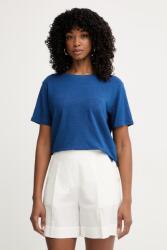 Weekend Max Mara női t-shirt lenvászonnal PELOTA - sötétkék S