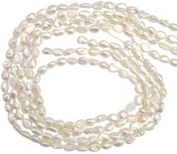  Margele Perle Cultura Albe Neregulate 6-8x5-6 mm Lungime Sirag 36 cm