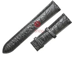  Curea neagră aligator veritabil căptușită pentru deployant 21mm