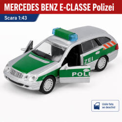 ATLAS Macheta Mercedes-Benz E-Classe Polizei 1: 43 Atlas, gri cu verde, cu usi fata care se deschid (2971)