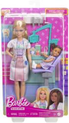 Mattel Barbie Set de Joaca Papusa Barbie Blonda Face Cariera Stomatolog (MTJCR71_JCR74) Papusa Barbie
