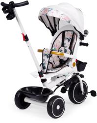 ECOTOYS Tricicleta Ecotoys, maner paternal, scaun reversibil, copertina, alb
