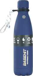 Basehit Sticlă Termos Din Oțel Inoxidabil Reciclabil Fără BPA 500ml Albastră Cu Pai 211. BU99.03-BLUE (211.BU99.03-BLUE)