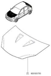Original Renault Capota fata sand ORIGINAL RENAULT 6001551793 (6001551793)