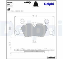 DELPHI set placute frana, frana disc DELPHI LP3981 (LP3981)