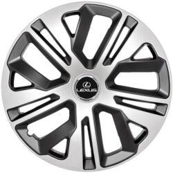 AutoHelix MSA Set 4 Capace Roti 14 inchi (R14) Raven Gri-Negru, Compatibile Cu Lexus (1696)