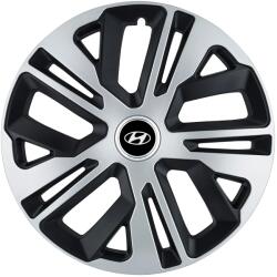 AutoHelix MSA Set 4 Capace Roti 14 inchi (R14) Raven Gri-Negru, Compatibile Cu Hyundai (1684)