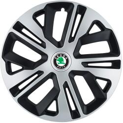 AutoHelix MSA Set 4 Capace Roti 14 Inchi (R14) Raven Gri-Negru, Compatibile Cu Skoda (1738)