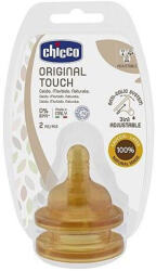 Chicco Set 2 tetine anticolici din latex Chicco Original Touch, flux ajustabil, de la 2 luni (8058664121885)
