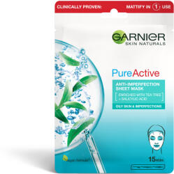 Garnier Masca servetel Garnier Skin Naturals Pure Active anti-imperfectiuni si hidratare, 23 g (3600542368896) Masca de fata
