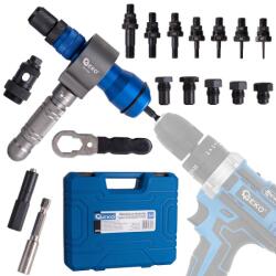 GEKO Rögzítőszerszám csavarhúzóra 3 az 1-ben - adapter anyákhoz és szegecsekhez 63085 (G01354)