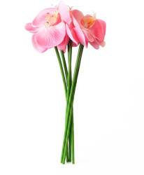  Művirág gumi Orchidea csokor 6 szálas kötegelve - rózsaszín