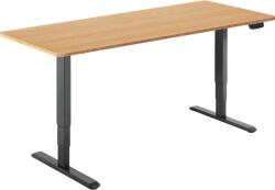 Alza Table ET1 NewGen fekete + 160×80 cm-es lekerekített bambusz asztallap (BUN)