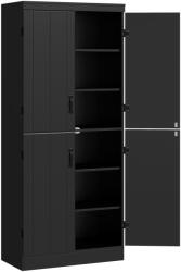 HOMCOM Bufet înalt pentru bucătărie, dulap de bucătărie cu 4 uși, 6 niveluri și rafturi reglabile, 76 x 40 x 176, 7 cm, negru | Aosom Romania (838-128V80BK)